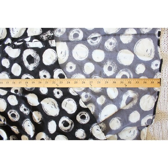 P Luca Milano Oversize Dot High Low Hem Blouse Sz. OS Button front Black & White - Picture 3 of 8